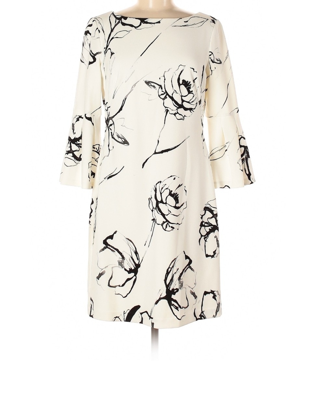 Ralph Lauren Women’s Ivory Floral Bell-Sleeve Shift Dress
